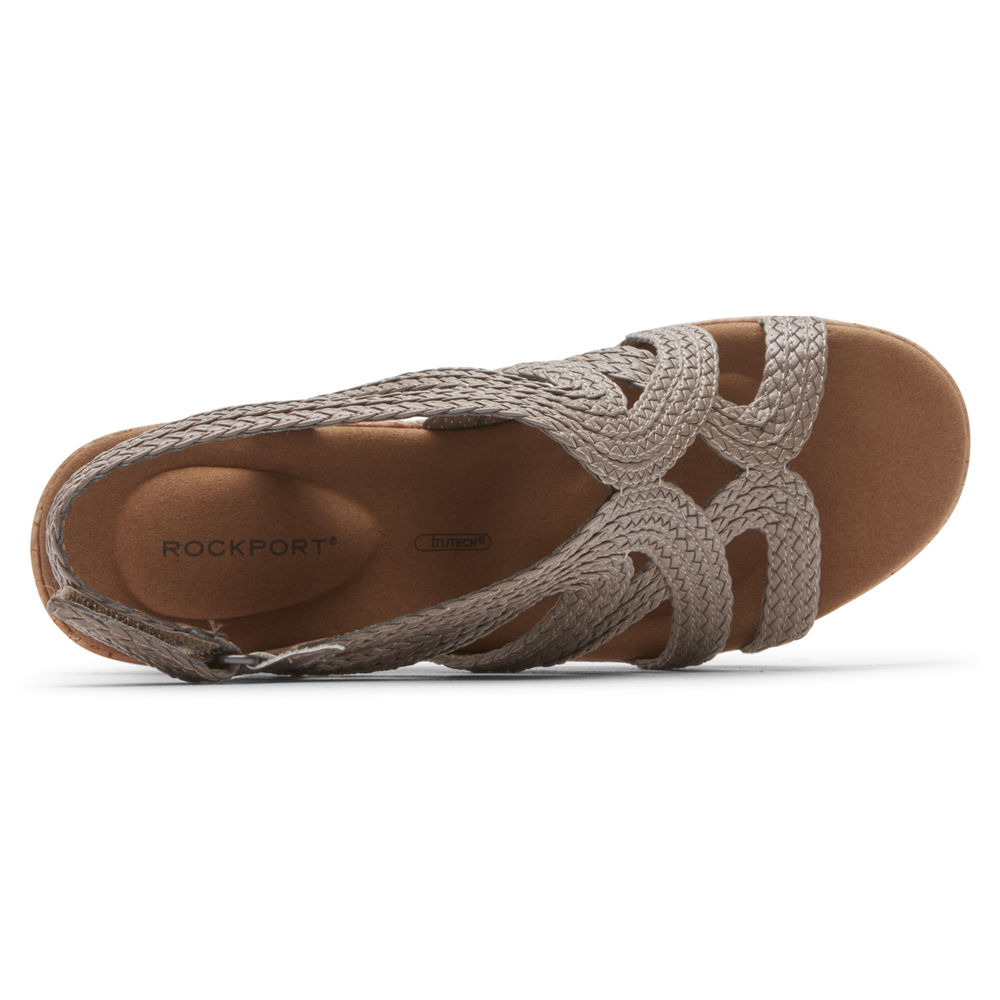 Rockport Sandals For Womens Grey - Briah Braided - NO0136982